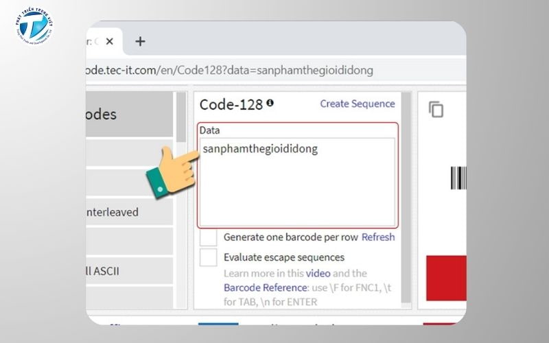 Tạo barcode online bằng Online Barcode Generator bước 3